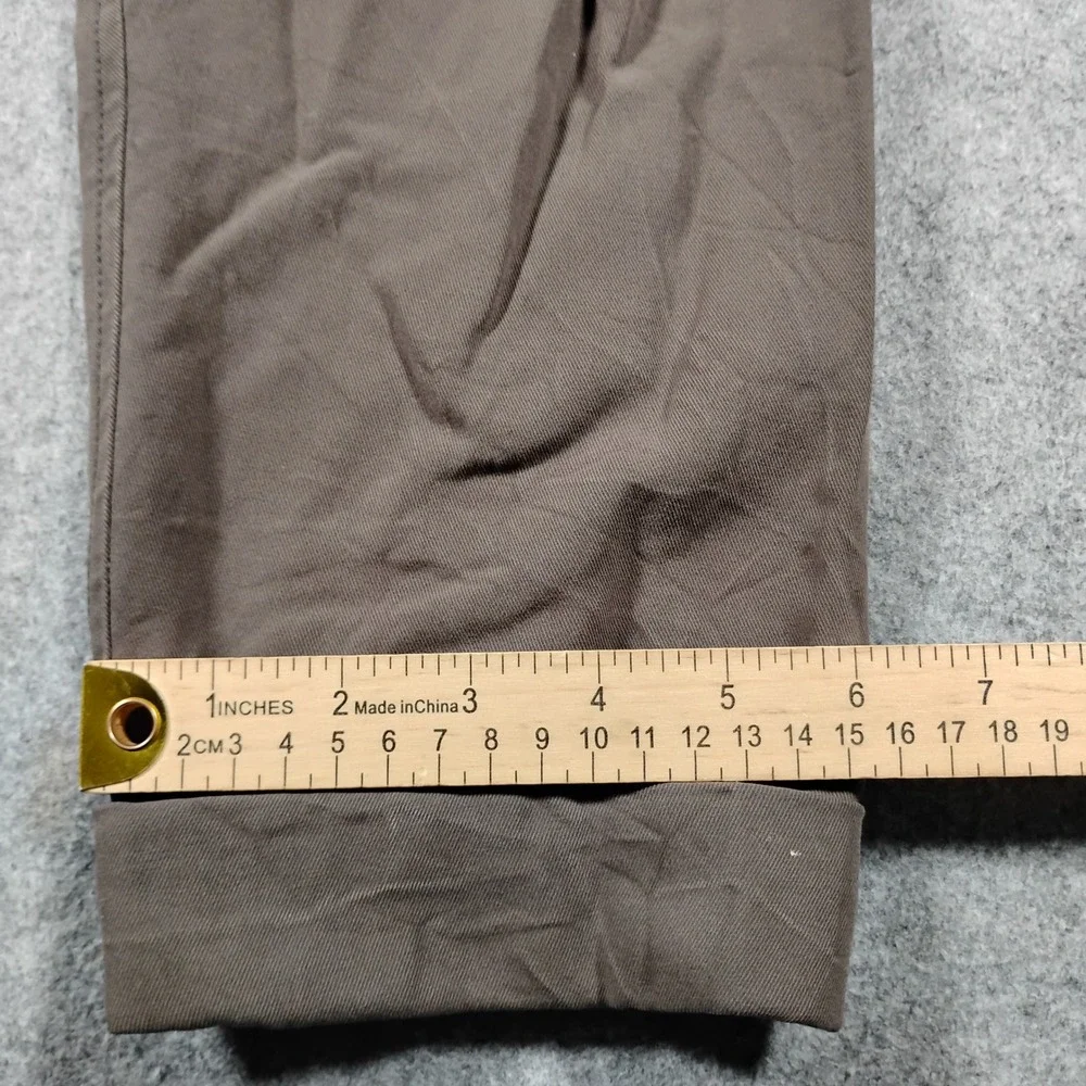 Lauren Manoogian Brown Cotton Elastic Waist Tapered Cuffed Trouser Pants Size 2